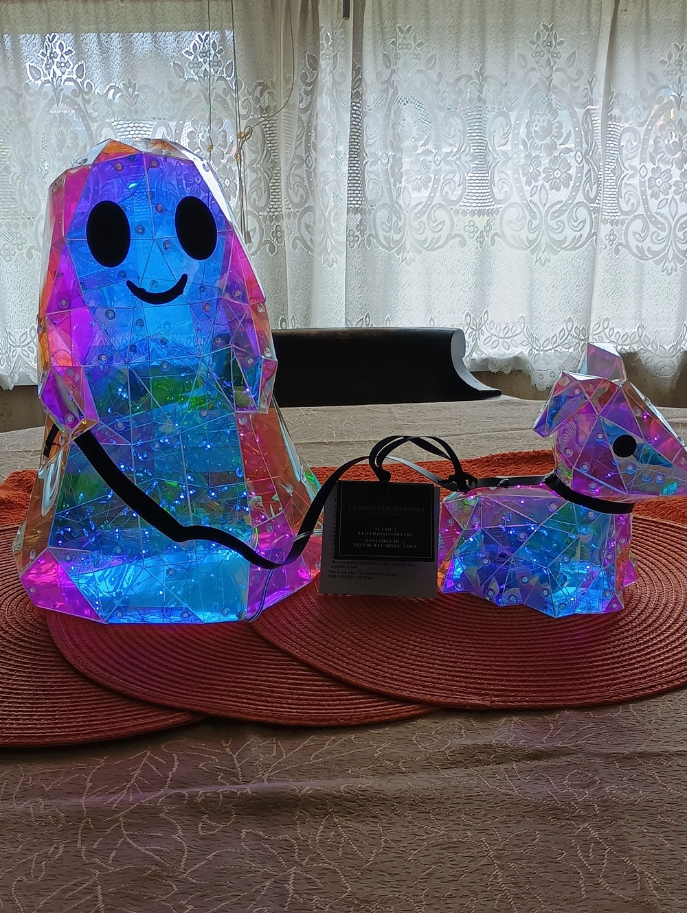 Christian Siriano New York Prismatic LED Light Up Ghost Walking Dog HalloweenNIB